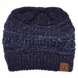 C.C Messy Bun Ponytail Visor Beanie Hat | Brim Hat For Women (Black) - View #5